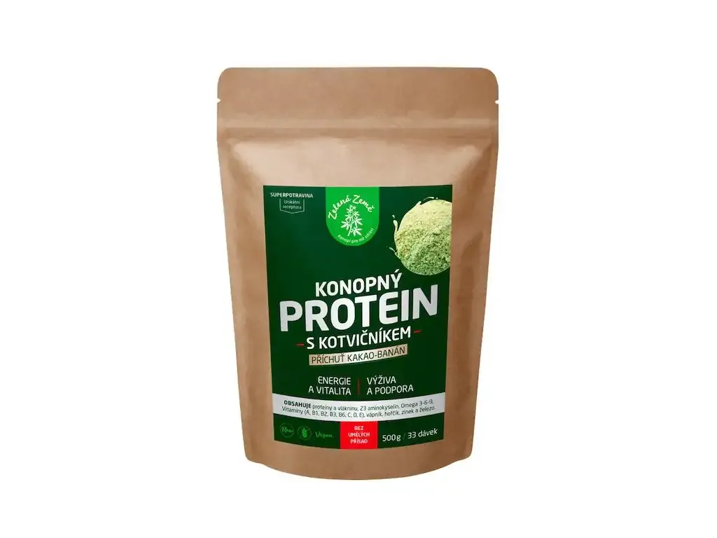 Konopný proteín s kotvičníkom Zelená Země 500g