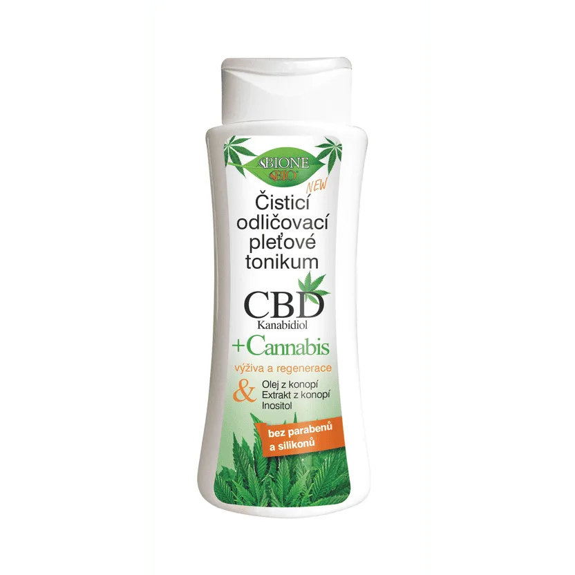 CBD čistiace odličovacie pleťové tonikum Bione 255ml