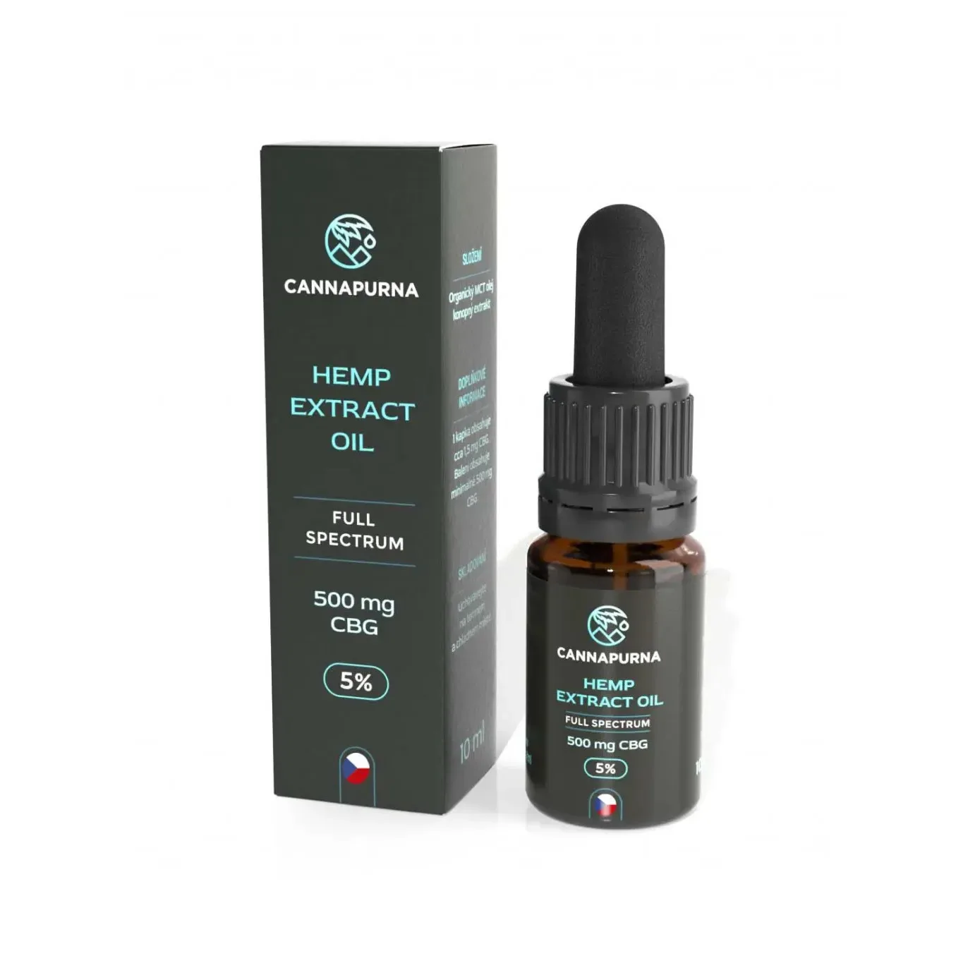 Cannapurna CBD+CBG olej INDOOR Plné spektrum 10ml