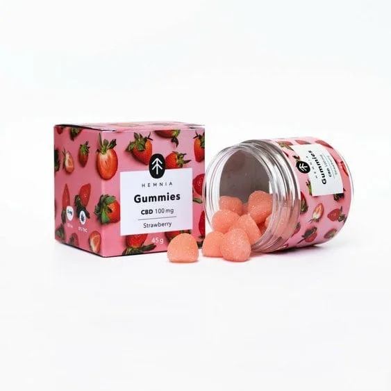 Gummies CBD HEMNIA Strawberry 100mg 20ks x 5mg 45g