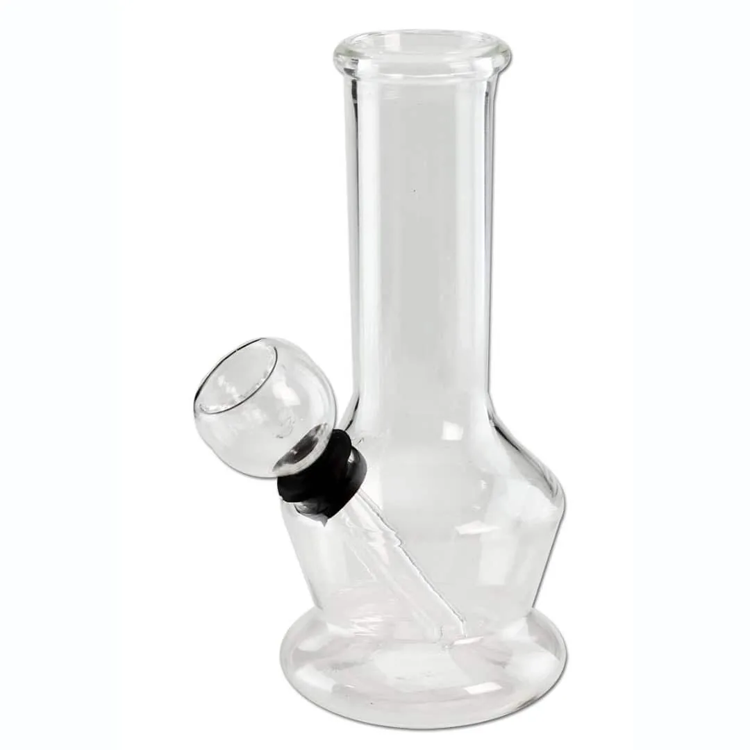Mini bongo z číreho skla 14 cm