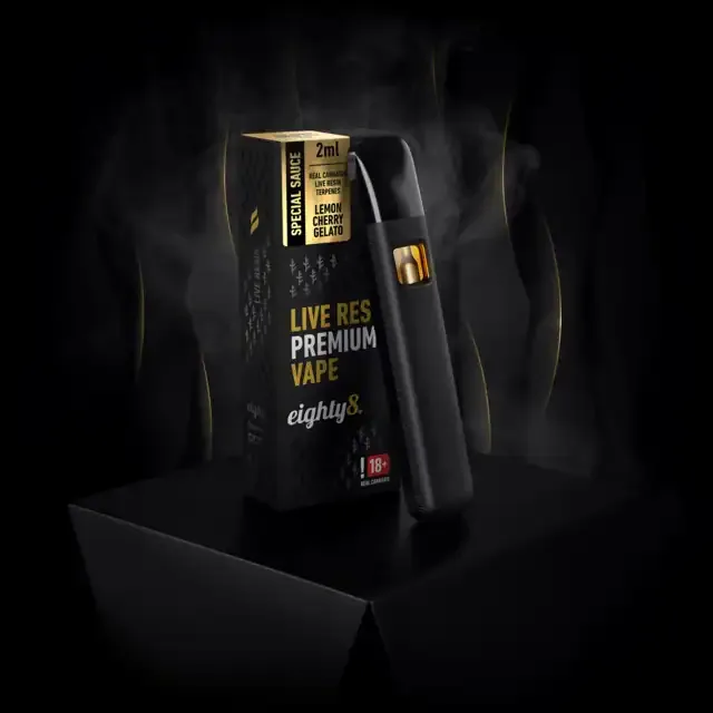 Cherry Gelato LIVE RESIN terpény, VAPE pero eighty8
