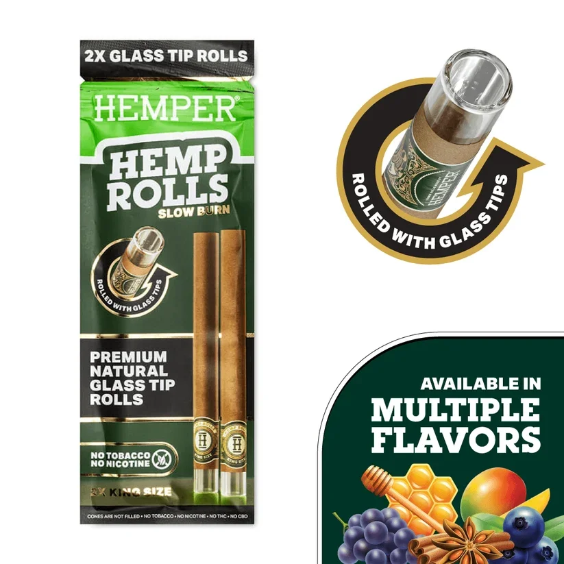 Konopné blunty HEMPER 2 ks (King Size) + tip