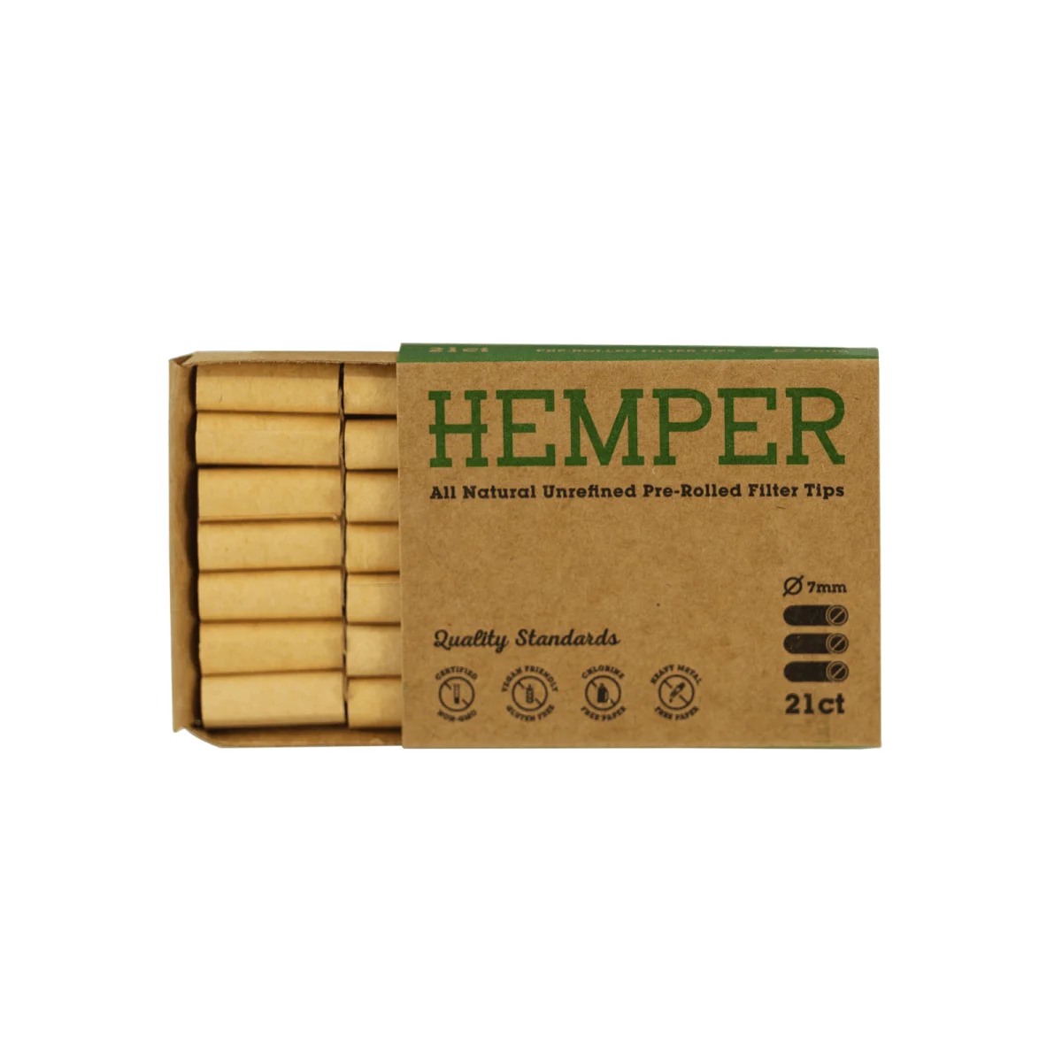 Predrolované filtre Bullet HEMPER 7 mm, 21 ks