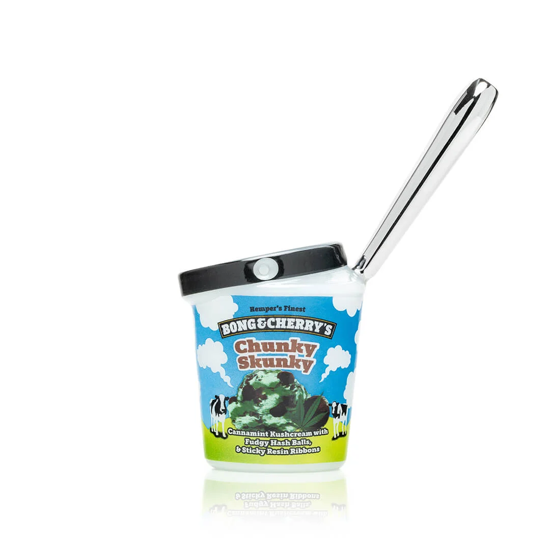 sklenená fajka Bong & Cherry's Ice Cream HEMPER 10 cm