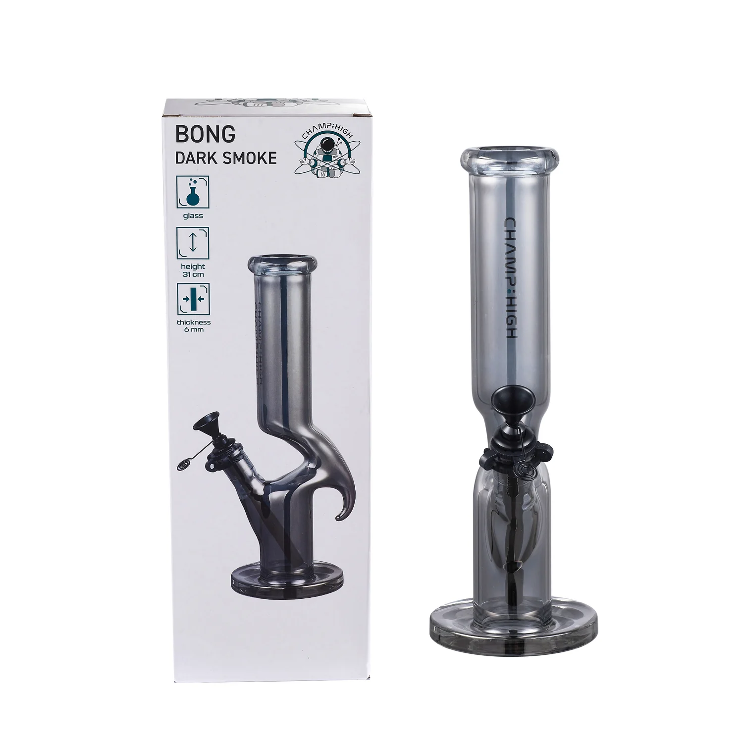 Sklenené bongo Dark Smoke CHAMP HIGH 31 cm