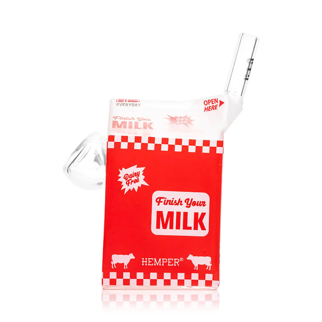 Sklenené bongo Milk Carton HEMPER 14 cm